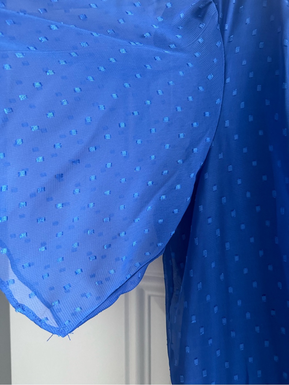 Maison Tara Royal Blue Midi Dress with Flutter Sleeves - Picture 7 of 8
